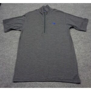 Minus33 Shirt Mens L Grey Superfine Merino Wool 1/4 Zip Base Layer Pullover
